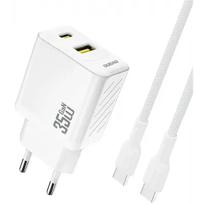 Incarcator Retea Cu Cablu USB-C Dudao A27Max, 35W, 1 x USB-A - 1 x USB-C, Alb