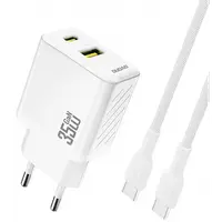 Incarcator Retea Cu Cablu USB-C Dudao A27Max, 35W, 1 x USB-A - 1 x USB-C, Alb