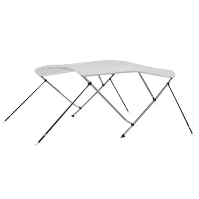 vidaXL Parasolar barcă Bimini cu 3 arcuri, alb, 183x180x137 cm