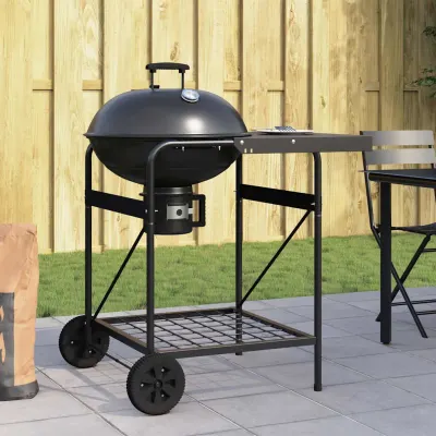 vidaXL Grătar exterior 91 x 71 x 107 cm Metal Negru