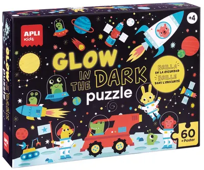 Puzzle luminos Apli Kids - Cosmos, 60 piese, cu afis