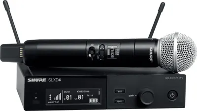 Sistem de microfon wireless Shure - SLXD24E/SM58, negru