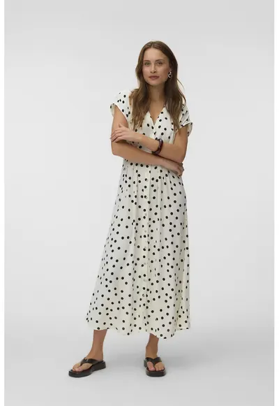 Rochie-camasa cu buline - Alb/Negru