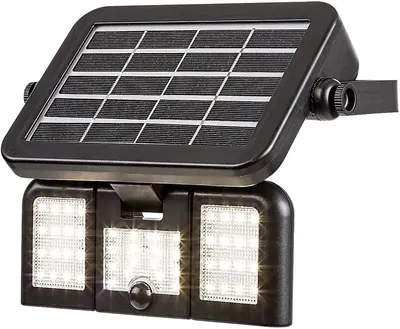 LED aplice solar cu senzor Rabalux - Lihull 77020, IP 44, 9.6W, DC 3.7V, 500lm, 4000k, negru