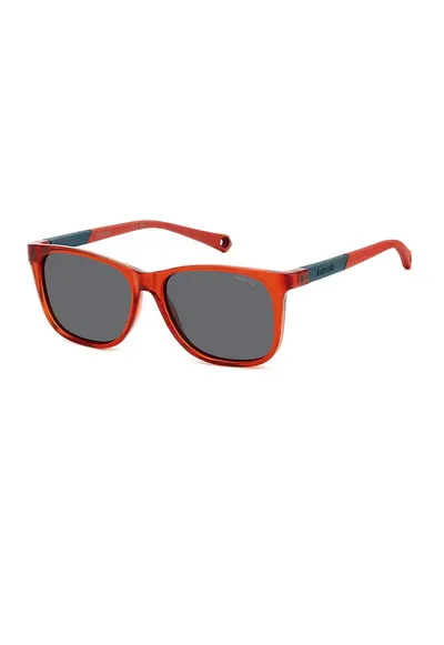 Ochelari de soare wayfarer cu lentile polarizate - Portocaliu mandarina/Albastru petrol