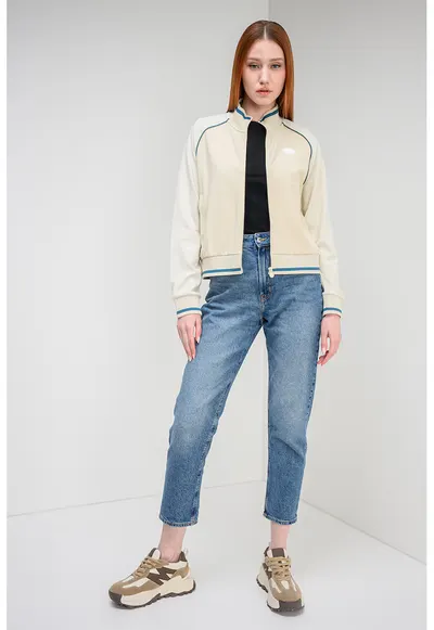 Bluza de trening cu logo pe piept - Verde petrol/Bej deschis