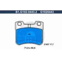 Set placute frana, frana disc GALFER B1.G102-0443.2