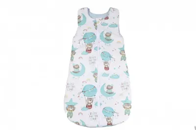 Saculet de dormit gros din bumbac model ursuleti 0-6 luni