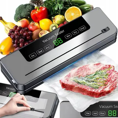 Aparat de vidat si sigilat alimente NewEvo , 120W, 60kpa, 5 functii vidare umed uscata soft, panou de comanda tactil, 30 cm bara de lipire, Cutter
