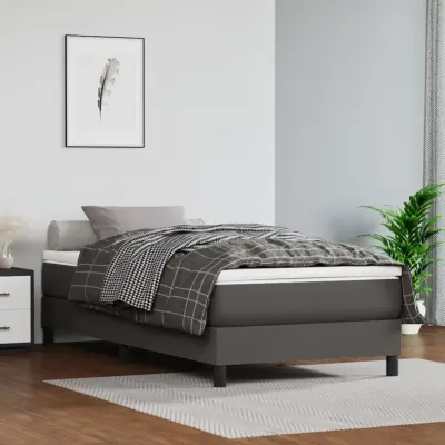 vidaXL Saltea cu arcuri buzunar, fermitate medie, gri, 80x200x20 cm, piele ecologică