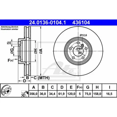 Disc frana ATE 24.0136-0104.1