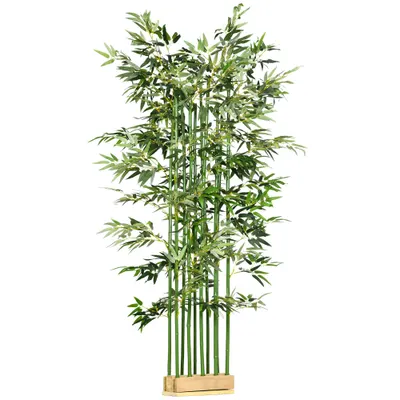 HOMCOM Bambus Artificial, Plantă Decorativă, Aspect Realist, Ușor de Întreținut, Pentru Casă, 180 cm, Verde | Aosom Romania