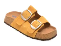 Papuci GRYXX galbeni, 5219, din piele intoarsa