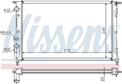 Radiator apa racire motor (transmisie automata) RENAULT 19 I, 19 I CHAMADE, 19 II, 19 II CHAMADE 1.4 1.7 1.8 intre 1988-1996