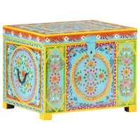 Gossi cutie depozitare vopsita manual, 50x40x40 cm, lemn masiv mango