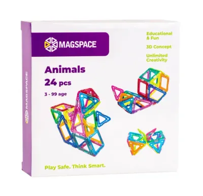 Set magnetic 24 pcs Magspace - Animals