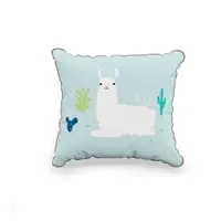 Pernă decorativă pentru copii Pinio Llamas, 45 x 50 cm, albastru