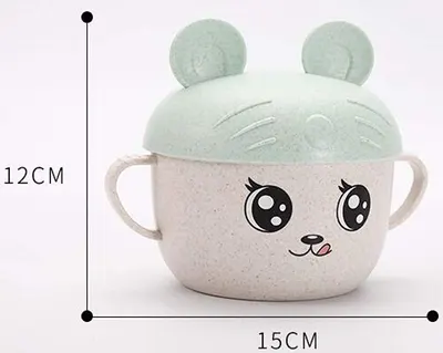 Bol de fibre de grâu organic Panda Baby - Verde