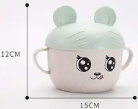 Bol de fibre de grâu organic Panda Baby - Verde