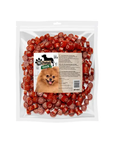 Recompense câini sushi cu rață și cod pentru antrenament MR. PRETZEL 500g