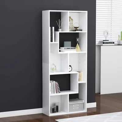 vidaXL Bibliotecă, alb, 67x24x161 cm, lemn prelucrat