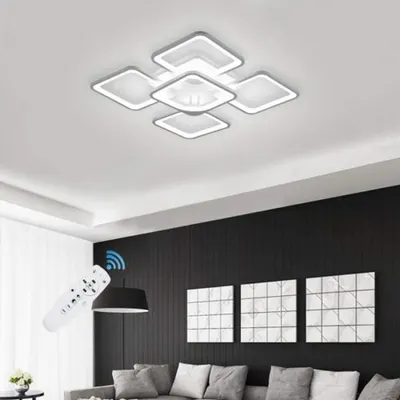 Lustra Led Patrate 104w cu 5 Brate 3 Culori+ir 610x90mm