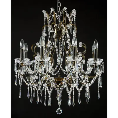 Candelabru Diamant Crystal Castle,8 becuri dulie E14, 230V,D.65cm, H.75 cm,Bronz