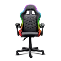 Scaun Gaming Trust GXT 704 Roniq RGB, Piele Ecologică + Polyester, Reglabil pe Înălțime, Spătar 90-110°, max 110 kg, iluminare RGB, negru