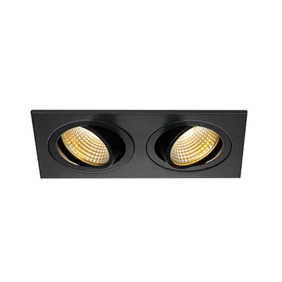 Spot incastrat, NEW TRIA 155 Ceiling lights, black double-headed LED, 2700K, rectangular, matt black, 38°, 15W, incl. driver, clip springs