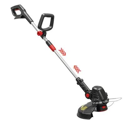 Outsunny Trimmer cu acumulator 2-în-1, lățime de tăiere 30 cm, mâner reglabil, cap motor înclinat pentru grădină și curte, Argintiu | Aosom Romania