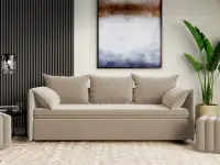 Canapea Extensibila Vanilla Stofa Catifea Crem