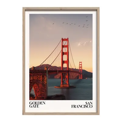 Tablou cu ramă imprimat 50x70 cm Golden Gate – Styler
