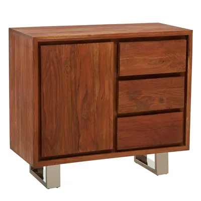 Comodă în culoare naturală închisă din lemn de acacia 92x82x40 cm Simla – Premier Housewares
