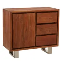 Comodă în culoare naturală închisă din lemn de acacia 92x82x40 cm Simla – Premier Housewares