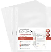 Folii pentru documente Grafos - Plus, A4+, cristal, 75 microni, 100
