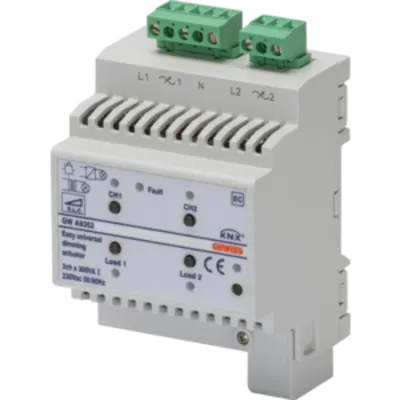 EASY UNIVERSAL DIMMER ACTUATOR - EASY - IP20 - 2 canale - 4 module - montare pe sina omega
