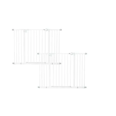 Set 2 x Poarta siguranta, Qmini, Thor, 74 - 109.4 cm, Inchidere automata, Sistem dublu de blocare, Otel, Garantie extinsa:3 ani, ASTM1004 si EN1930-2011, Alb