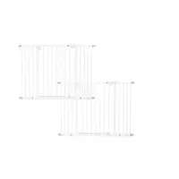 Set 2 x Poarta siguranta, Qmini, Thor, 74 - 109.4 cm, Inchidere automata, Sistem dublu de blocare, Otel, Garantie extinsa:3 ani, ASTM1004 si EN1930-2011, Alb