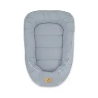 Cosulet bebelus, Qmini, Pentru dormit, Baby Nest 55 x 75 cm, Husa 100% muselina dubla, Material certificat Oeko Tex Standard 100, Jeans