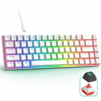 Tastatura Mecanica Gaming Timebox, Red Swtich, 60%, iluminare RGB, Alb - Default Title