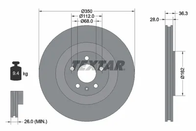 Disc frana Spate Dreapta Stanga (fara pivot de fixare a rotii) potrivit AUDI A6 ALLROAD C8, A6 C8, A7, A8 D5, E-TRON, Q7, Q8, Q8 E-TRON; VW TOUAREG 2.0-Electric 01.15