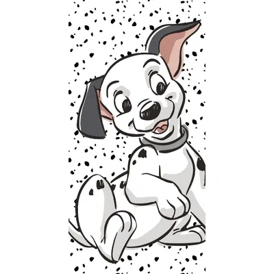 Prosop pentru copii alb-negru din bumbac 70x140 cm 101 Dalmatians "Lucky" – Jerry Fabrics