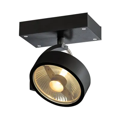 Corp iluminat TAVAN, Kalu de perete Luminita GU10, negru perete sI Plafon lumina, QPAR111, capac singur onu, negru, max. 75W
