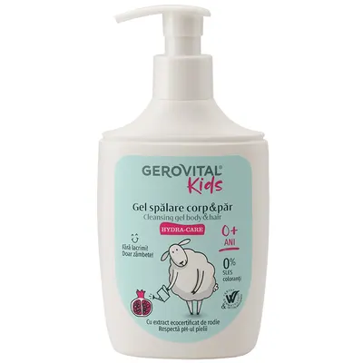Gel spalare corp si par Hydra Care, pentru copii, Gerovital Kids | 300 ml