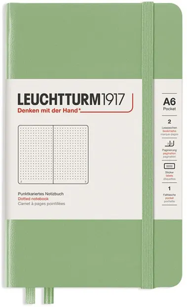 Caiet de buzunar Leuchtturm1917 - A6, pagini punctate, Sage