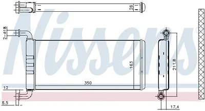 Schimbator caldura incalzire habitaclu potrivit MERCEDES SPRINTER 3,5-T (B906), SPRINTER 3-T (B906), SPRINTER 4,6-T (B906), SPRINTER 5-T (B906); VW CRAFTER 30-35, CRAFTER 30-50 1.8-3.5 04.06