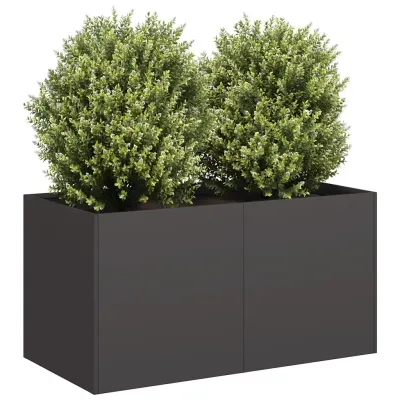 vidaXL Jardinier negru 80x40x40 cm Oțel laminat la rece