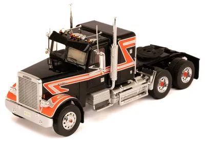 Model de colecție IXO Modern: Camioane - Freightliner FLC 120 64 T (Black/Red) (1977)