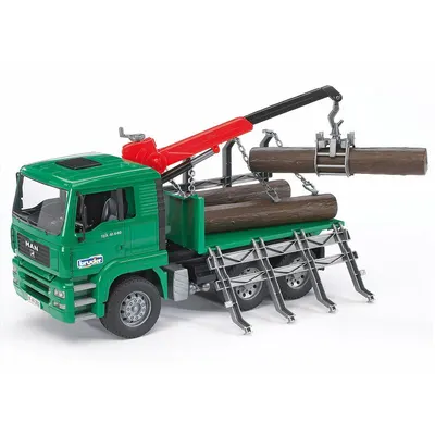 Camion cu 3 busteni Bruder Man TGA