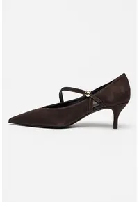 Pantofi Mary Jane din piele intoarsa Sfera - Maro inchis
